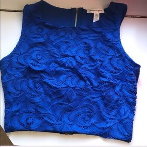 Laced royal blue crop top